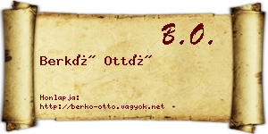 Berkó Ottó névjegykártya